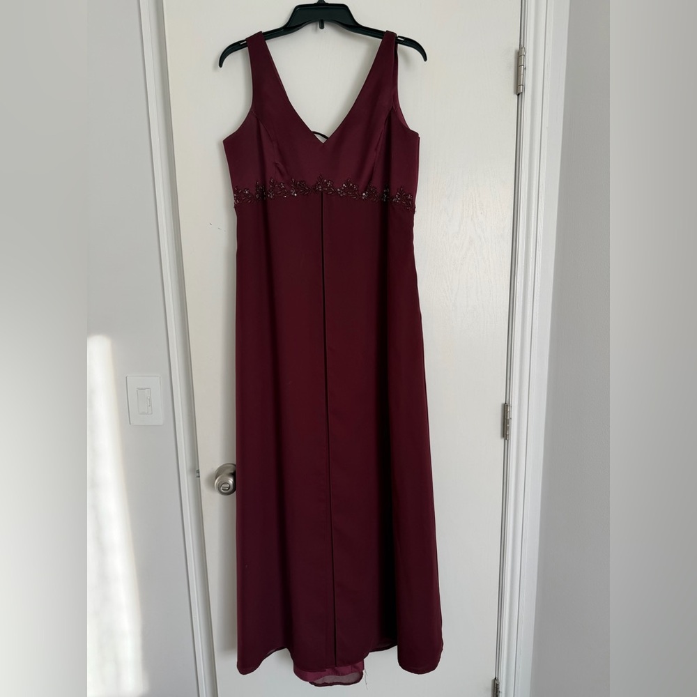 David's Bridal Burgundy Dress
